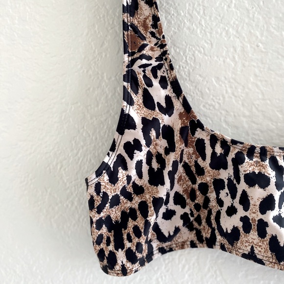 Missguided Leopard Print Bikini Top Size 8 - Picture 3 of 7
